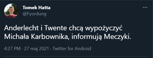 DWIE opcje WYPOŻYCZENIA dla Michała Karbownika!